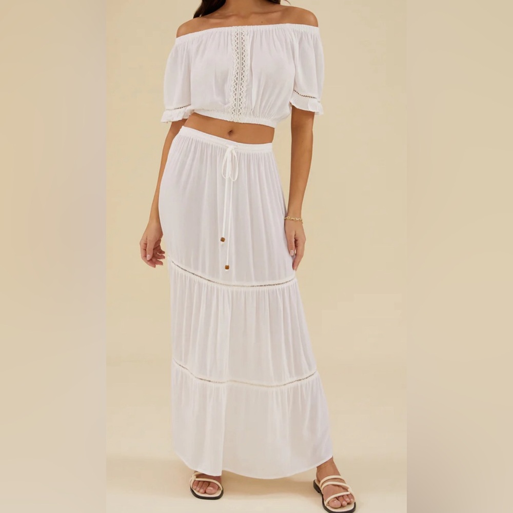 Rachel Parcell - Midi Pull On Skirt, Ivory XS, NWT